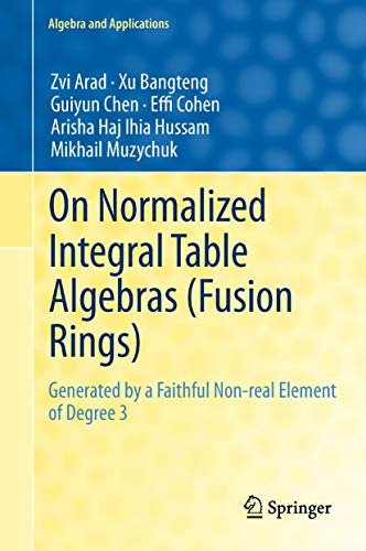 On Normalized Integral Table Algebras (Fusion Rings) Generated by a Faithful No [Hardcover]