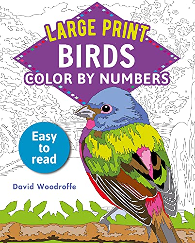 Large Print Color By Numbers Birds       [TRA