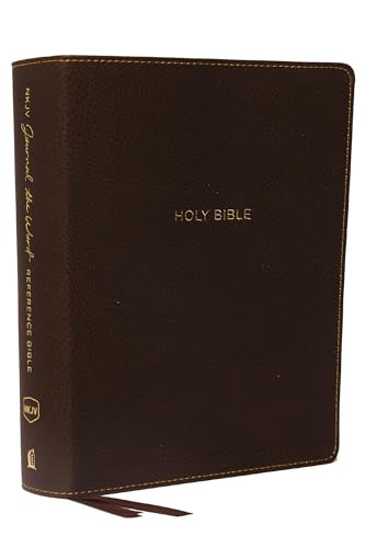 NKJV, Journal the Word Reference Bible, Leathersoft, Brown, Red Letter, Comfort  [Leather / fine bindi]