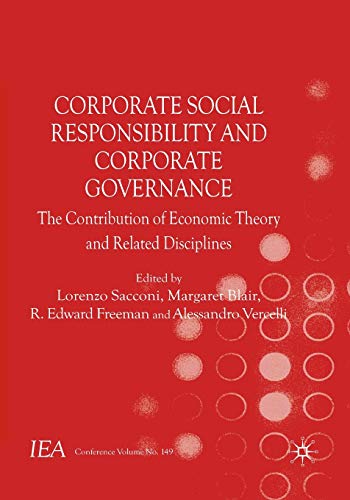 Corporate Social Responsibility and Corporate Governance: The Contribution of Ec [Paperback]