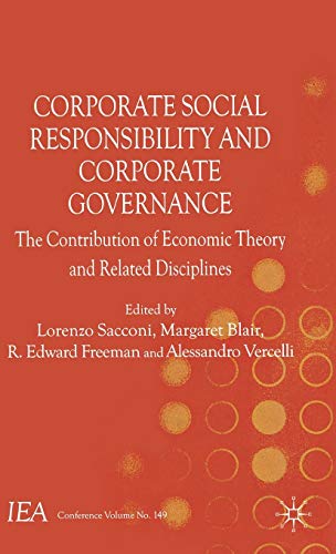 Corporate Social Responsibility and Corporate Governance: The Contribution of Ec [Hardcover]