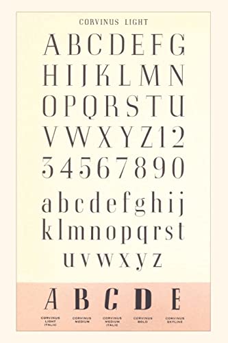 Vintage Journal Font Sample Chart, Corvinus