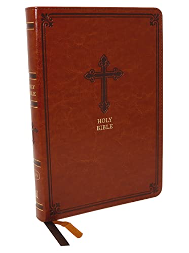 KJV, Thinline Bible, Large Print, Leathersoft, Brown, Red Letter, Comfort Print: [Leather / fine bindi]