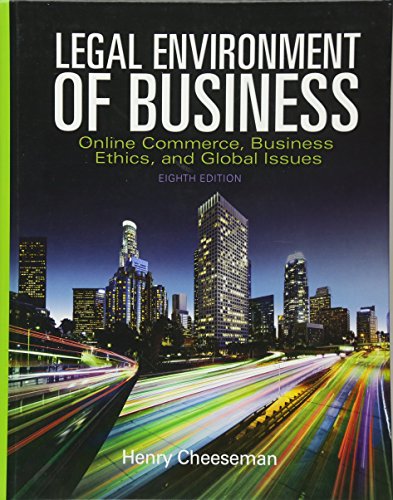 Legal Environment of Business: Online Commerce, Ethics, and Global Issues [Hardcover]