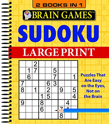 Brain Games Large Print Sudoku - 2 Books In 1