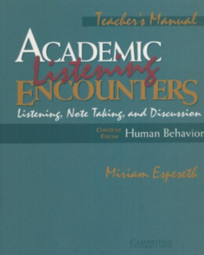 Academic Listening Encounters Human Behavior Teacher's Manual Listening, Note  [Paperback]