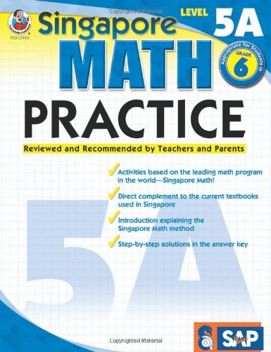 Singapore Math Practice, Level 5a, Grade 6 [Paperback]