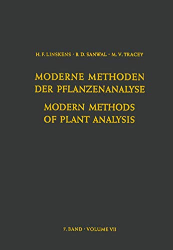 Modern Methods of Plant Analysis / Moderne Methoden der Pflanzenanalyse [Paperback]