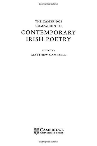 The Cambridge Companion to Contemporary Irish Poetry [Hardcover]