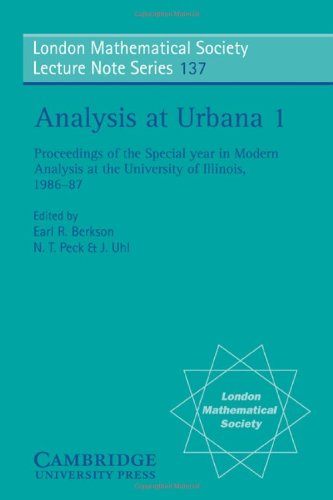 Analysis at Urbana Volume 1, Analysis in Function Spaces [Paperback]