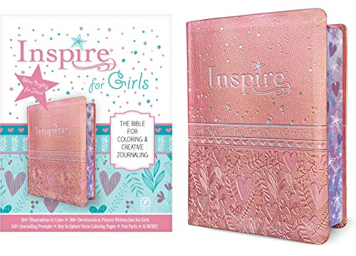 Inspire Bible for Girls NLT (LeatherLike, Pink): The Bible for Coloring & Cr [Leather / fine bindi]