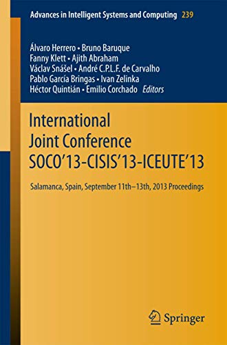 International Joint Conference SOCO13-CISIS13-ICEUTE13 Salamanca, Spain, Sep [Paperback]