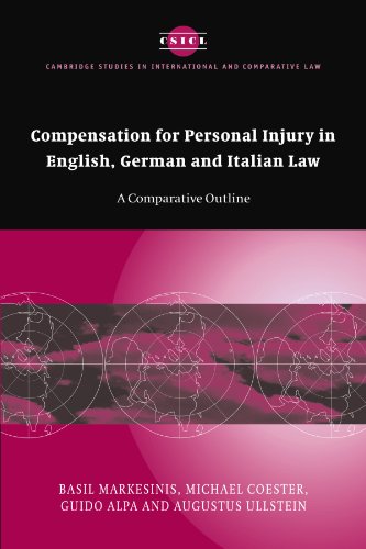 Compensation for Personal Injury in English, German and Italian La A Comparati [Paperback]