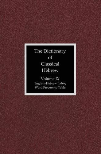 The Dictionary Of Classical Hebre, Volume 9 Index [Hardcover]