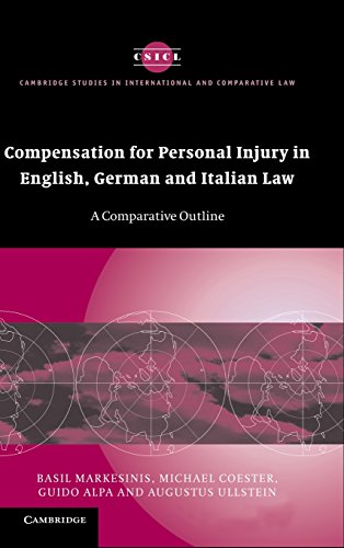 Compensation for Personal Injury in English, German and Italian La A Comparati [Hardcover]