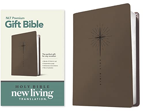 Premium Gift Bible NLT (Red Letter, LeatherLike, Star Cross Taupe) [Leather / fine bindi]