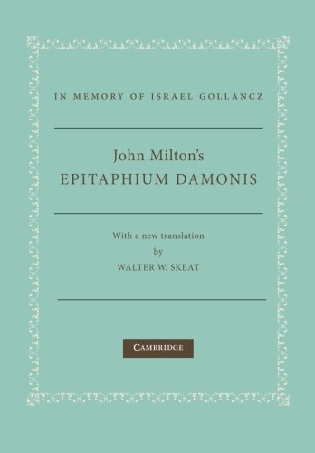 John Milton's Epitaphium Damonis [Paperback]