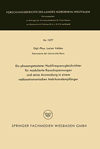 Ein phasengetasteter Hochfrequenzgleichrichter fr modulierte Rauschspannungen u [Paperback]