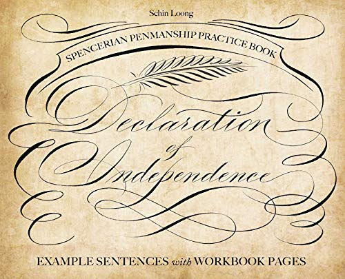 Spencerian Penmanship Practice Book The Declaration of Independence Example Se [Paperback]