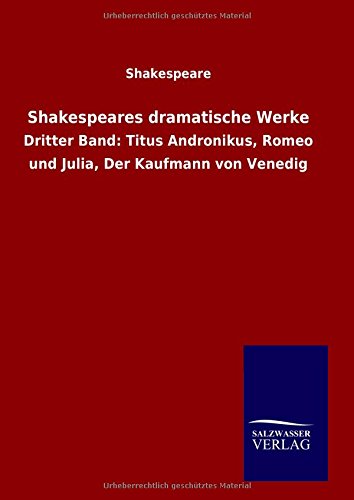 Shakespeares Dramatische Werke (german Edition) [Hardcover]