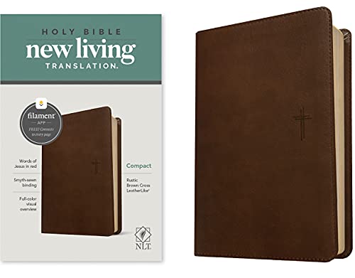 NLT Compact Bible, Filament Enabled Edition (Red Letter, LeatherLike, Rustic Bro [Leather / fine bindi]