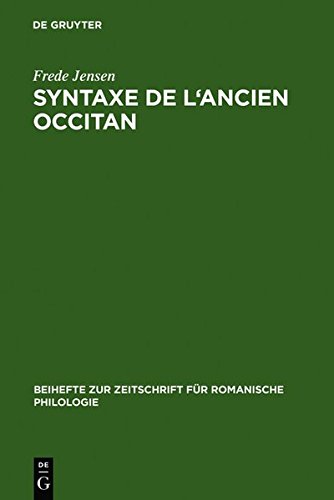 Syntaxe De L'ancien Occitan [Perfect Paperback]