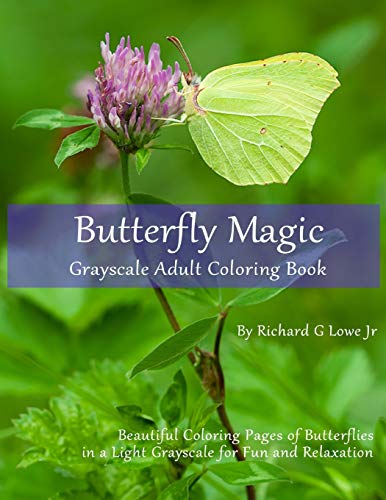 Butterfly Magic Grayscale Adult Coloring Book Beautiful Coloring Pages Of Butte [Paperback]