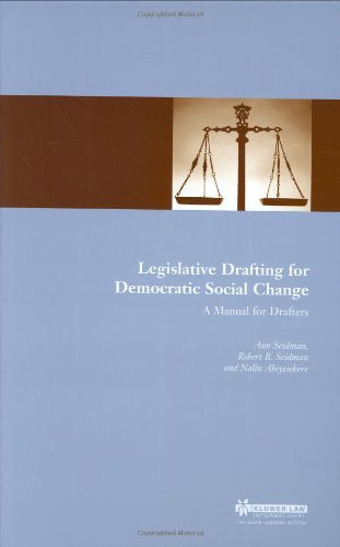 Legislative Drafting For Democratic Social Change A Manual For Drafters [Hardcover]