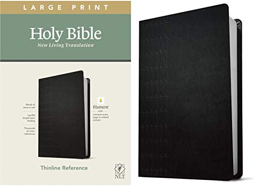 NLT Large Print Thinline Reference Bible, Filament Enabled Edition (Red Letter,  [Leather / fine bindi]