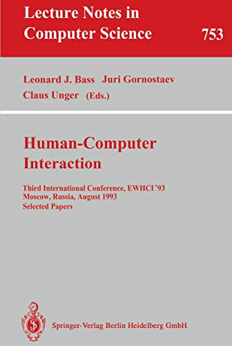 Human-Computer Interaction: Third International Conference, EWHCI '93, Moscow, R [Paperback]