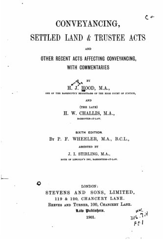 Conveyancing, Settled Land And Trustee Acts [Paperback]