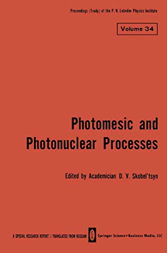 Photomesic and Photonuclear Processes [Paperback]