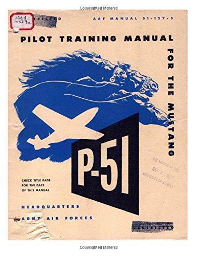 Pilot Manual For The P-51 Mustang Pursuit Airplane [Paperback]