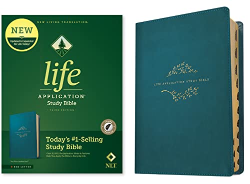 NLT Life Application Study Bible, Third Edition (Red Letter, LeatherLike, Teal B [Leather / fine bindi]