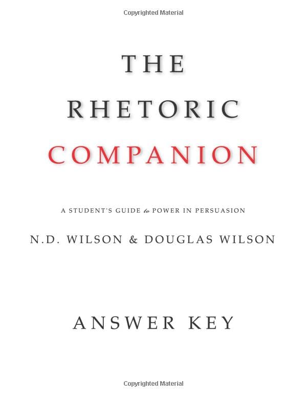 The Rhetoric Companion Anser Key [Paperback]