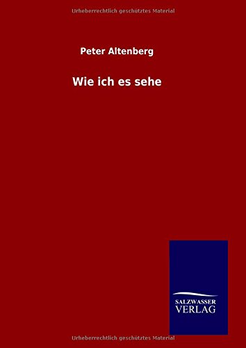 Wie Ich Es Sehe (german Edition) [Hardcover]