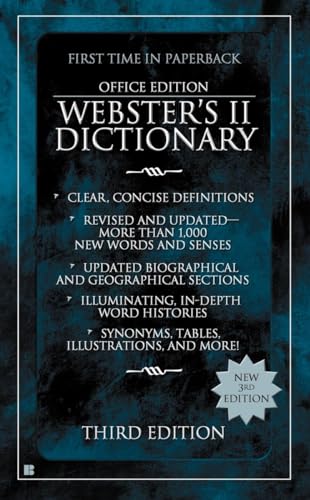 Webster's II Dictionary: Office Edition, Third Edition [Paperback]