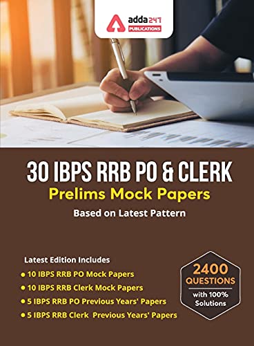 30 Ibps Rrb Po & Clerk Prelims Mock Papers Practice Book English Medium