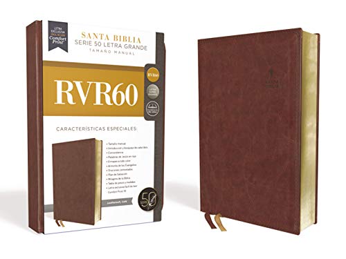 RVR60 Santa Biblia Serie 50 Letra Grande, Tama?o Manual, Leathersoft, Caf? [Leather / fine bindi]