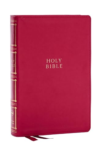 NKJV, Compact Center-Column Reference Bible, Dark Rose Leathersoft, Red Letter,  [Leather / fine bindi]