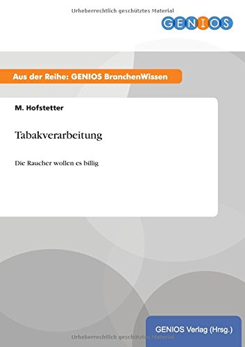 Tabakverarbeitung (german Edition) [Paperback]