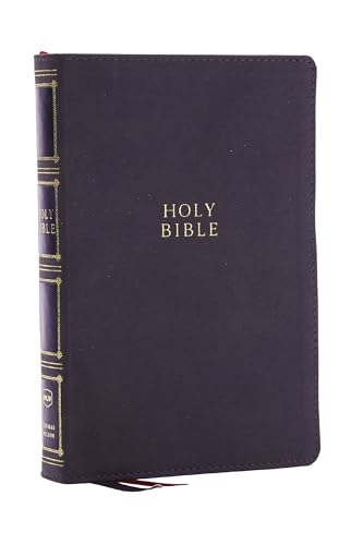 NKJV, Compact Center-Column Reference Bible, Gray Leathersoft, Red Letter, Comfo [Leather / fine bindi]