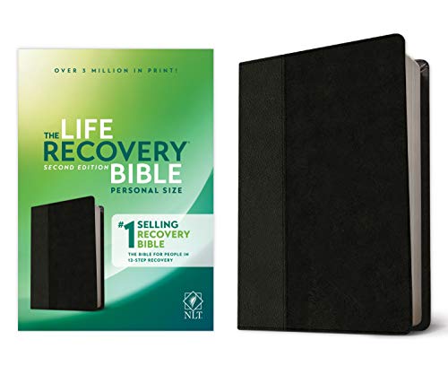 NLT Life Recovery Bible, Second Edition, Personal Size (LeatherLike, Black/Onyx) [Leather / fine bindi]