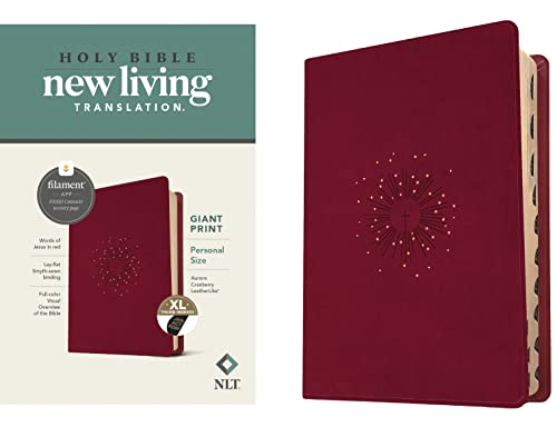 NLT Personal Size Giant Print Bible, Filament Enabled Edition (Red Letter, Leath [Leather / fine bindi]