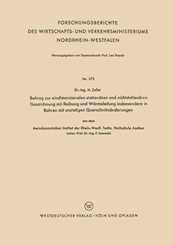 Beitrag zur eindimensionalen stationren und nichtstationren Gasstrmung mit Re [Paperback]