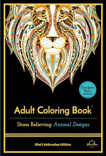 Stress Relieving Animal Designs: Adult Coloring Book, Mini Edition [Paperback]