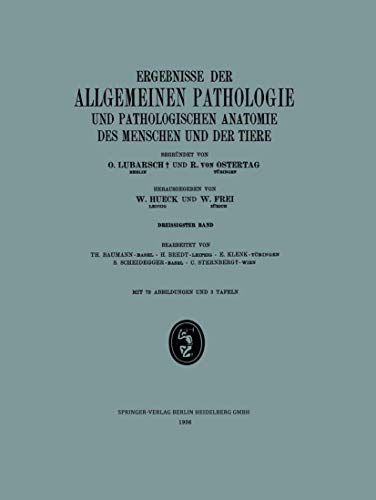 Ergebnisse der Allgemeinen Pathologie und Pathologischen Anatomie des Menschen u [Paperback]