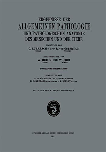 Ergebnisse der Allgemeinen Pathologie und Pathologischen Anatomie des Menschen u [Paperback]