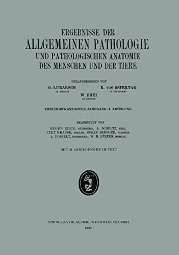 Ergebnisse der Allgemeinen Pathologie und Pathologischen Anatomie des Menschen u [Paperback]