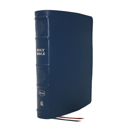 NKJV, Single-Column Reference Bible, Genuine Leather, Blue, Comfort Print: Holy  [Leather / fine bindi]